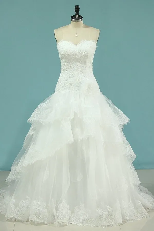 2024 Wedding Dresses Mermaid Sweetheart Tulle PRBAERGC