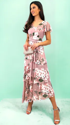 A1579 Elodie Blush Floral Tierred Dress