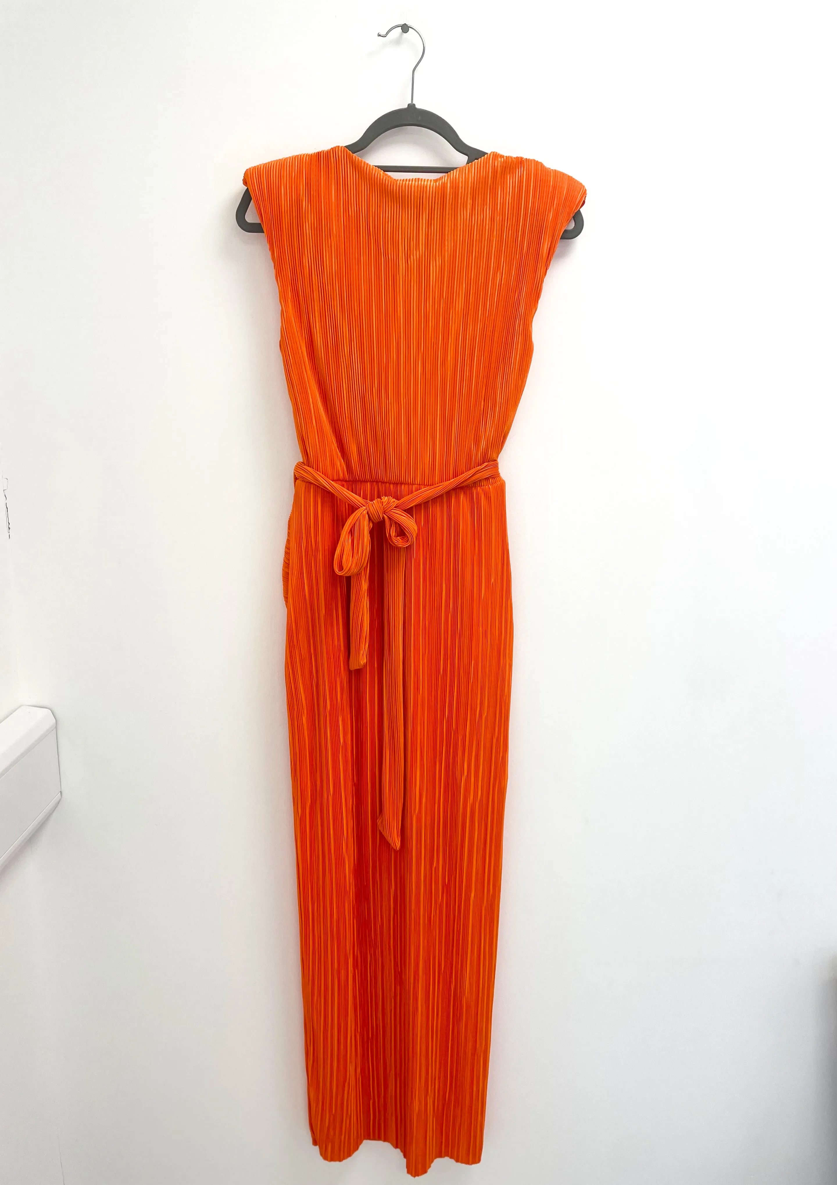 A1674 Elena Ruched Orange Dress