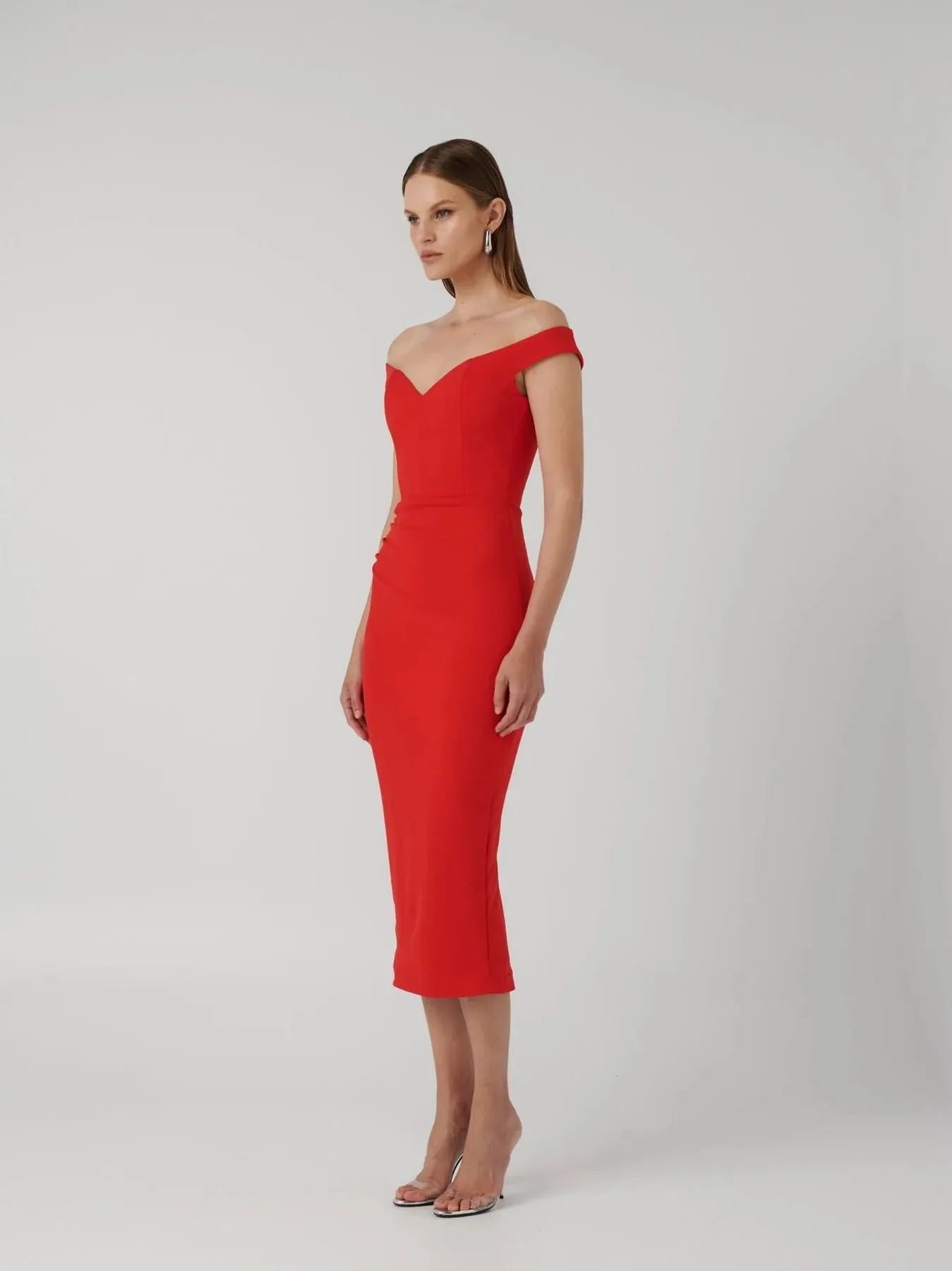 Aami Midi Dress - Cherry Red