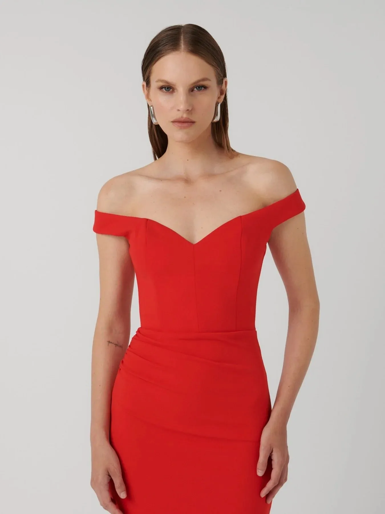 Aami Midi Dress - Cherry Red