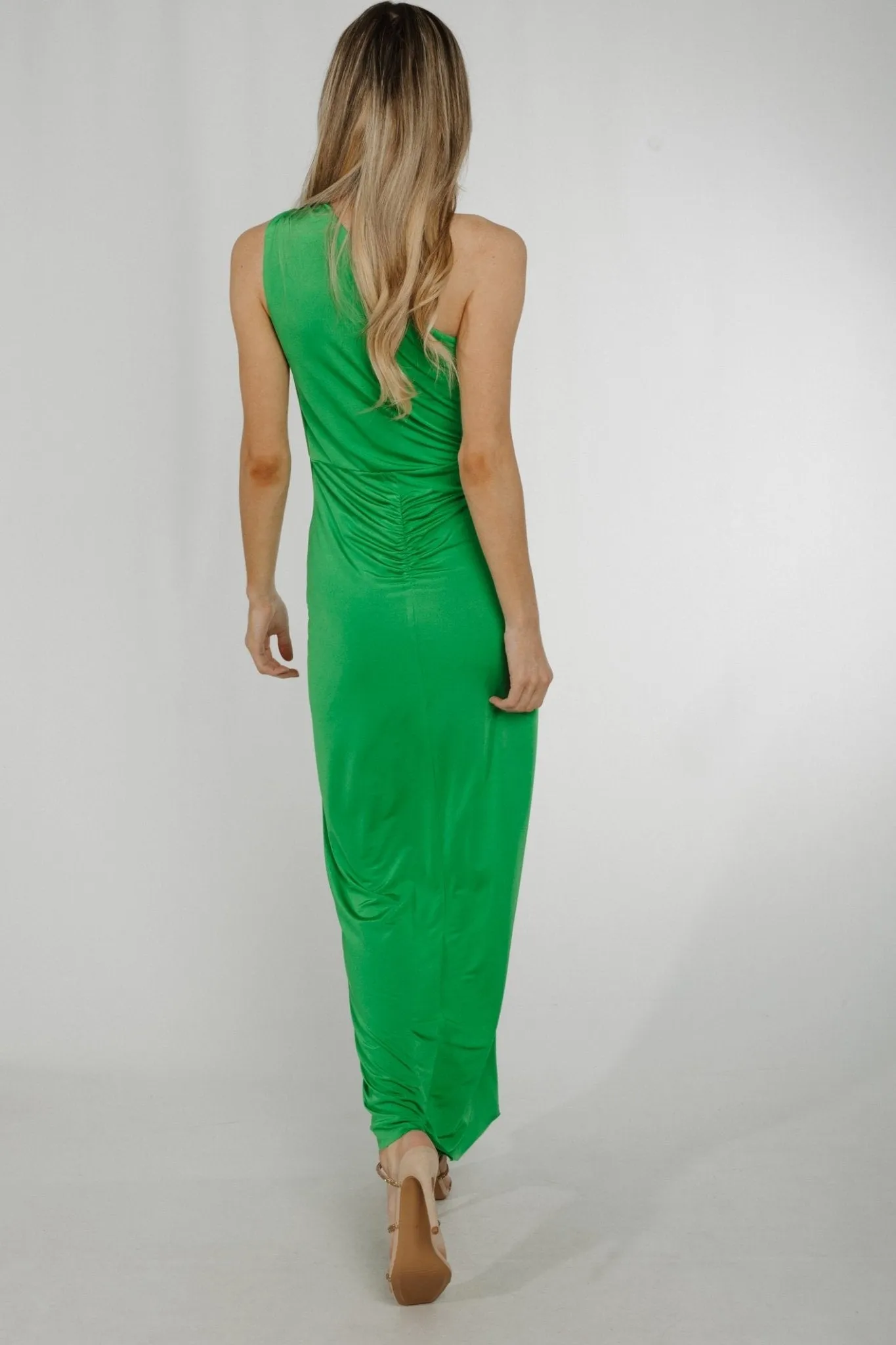 Alana Drape Front Dress In Green