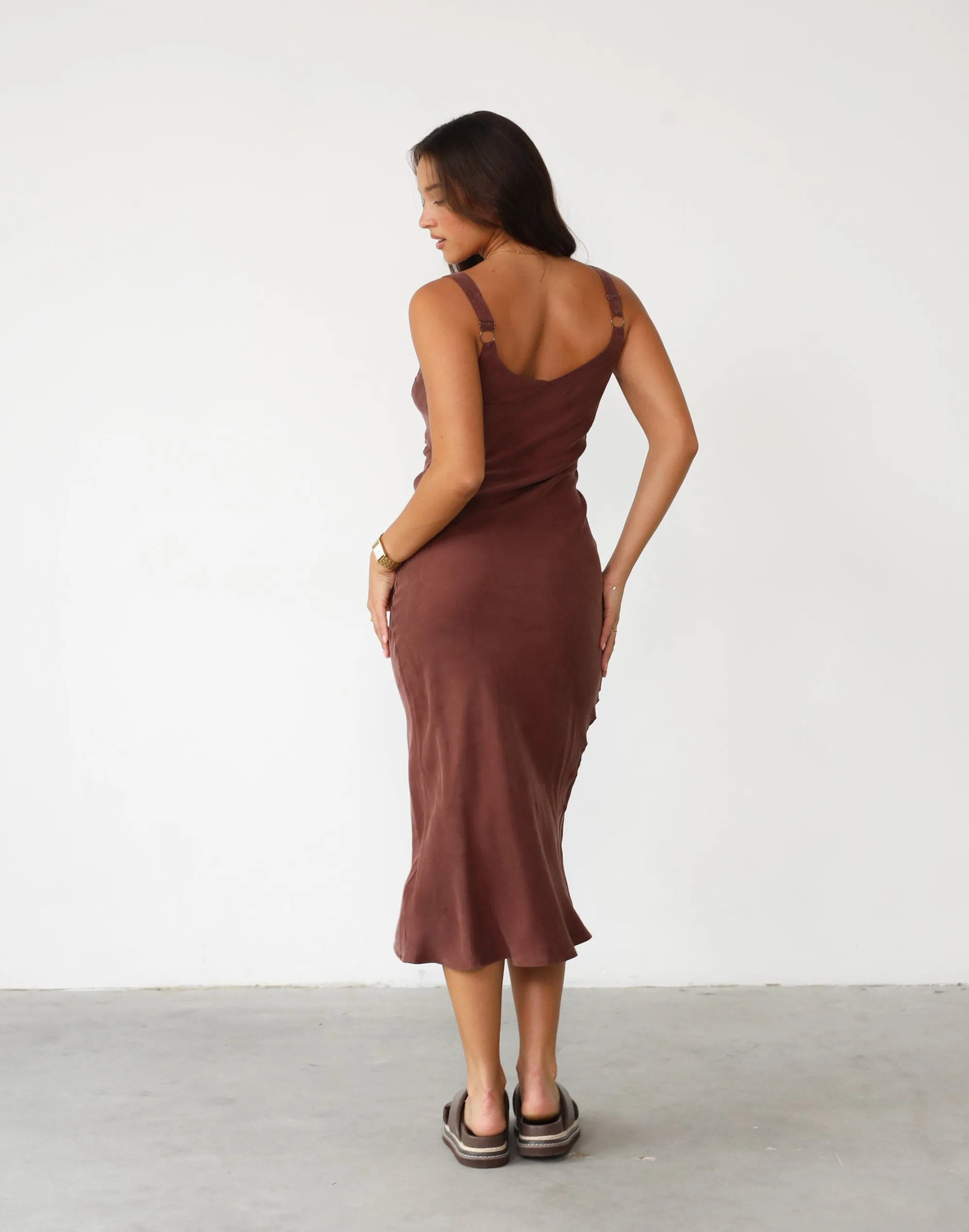 Amma Midi Dress (Chocolate)