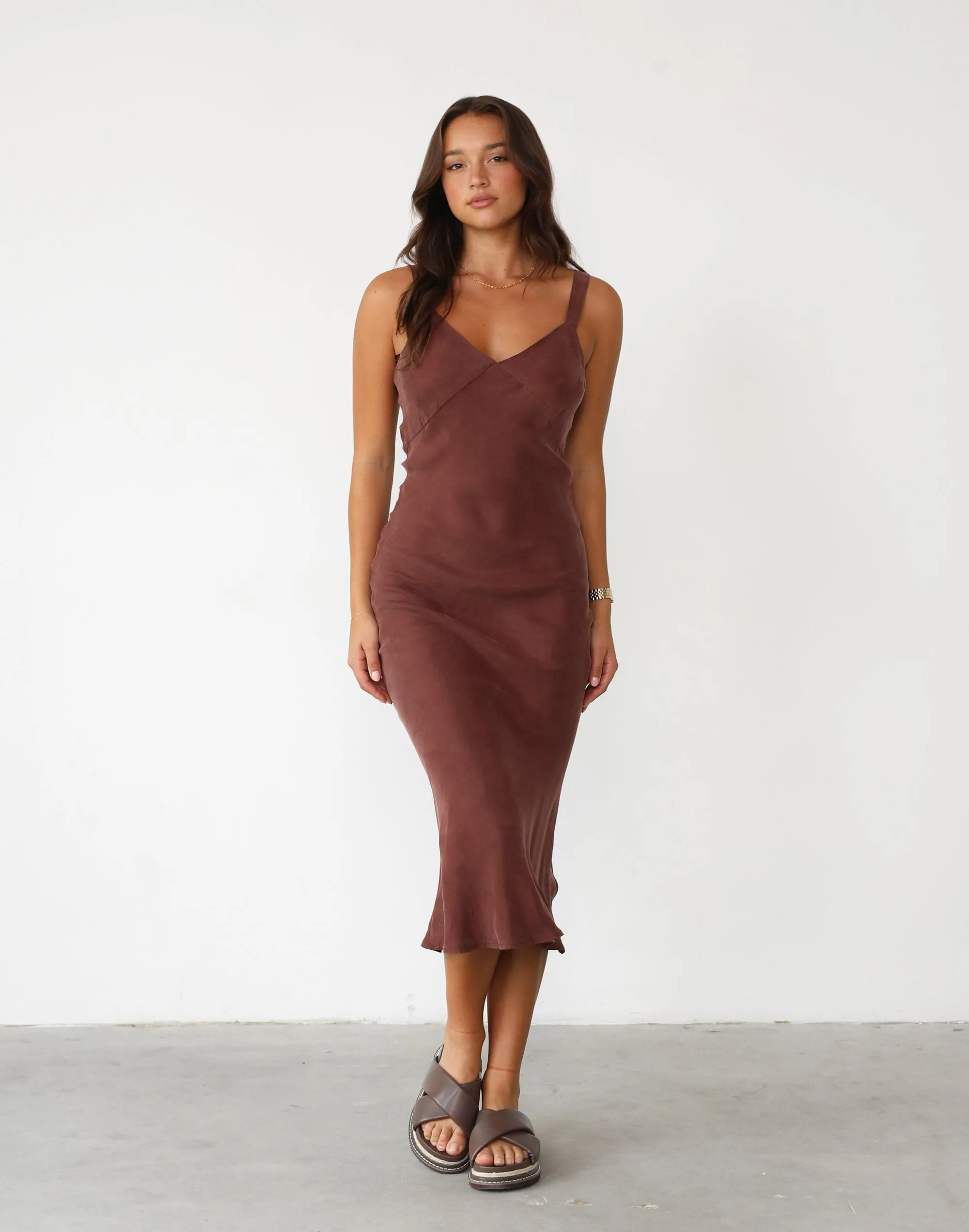 Amma Midi Dress (Chocolate)