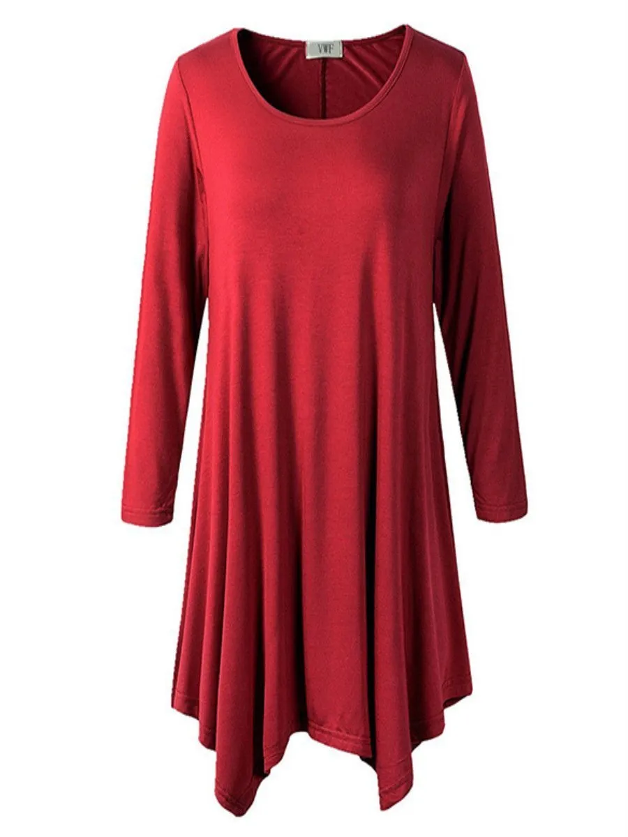 Asymmetrical Hem Sweater Dress