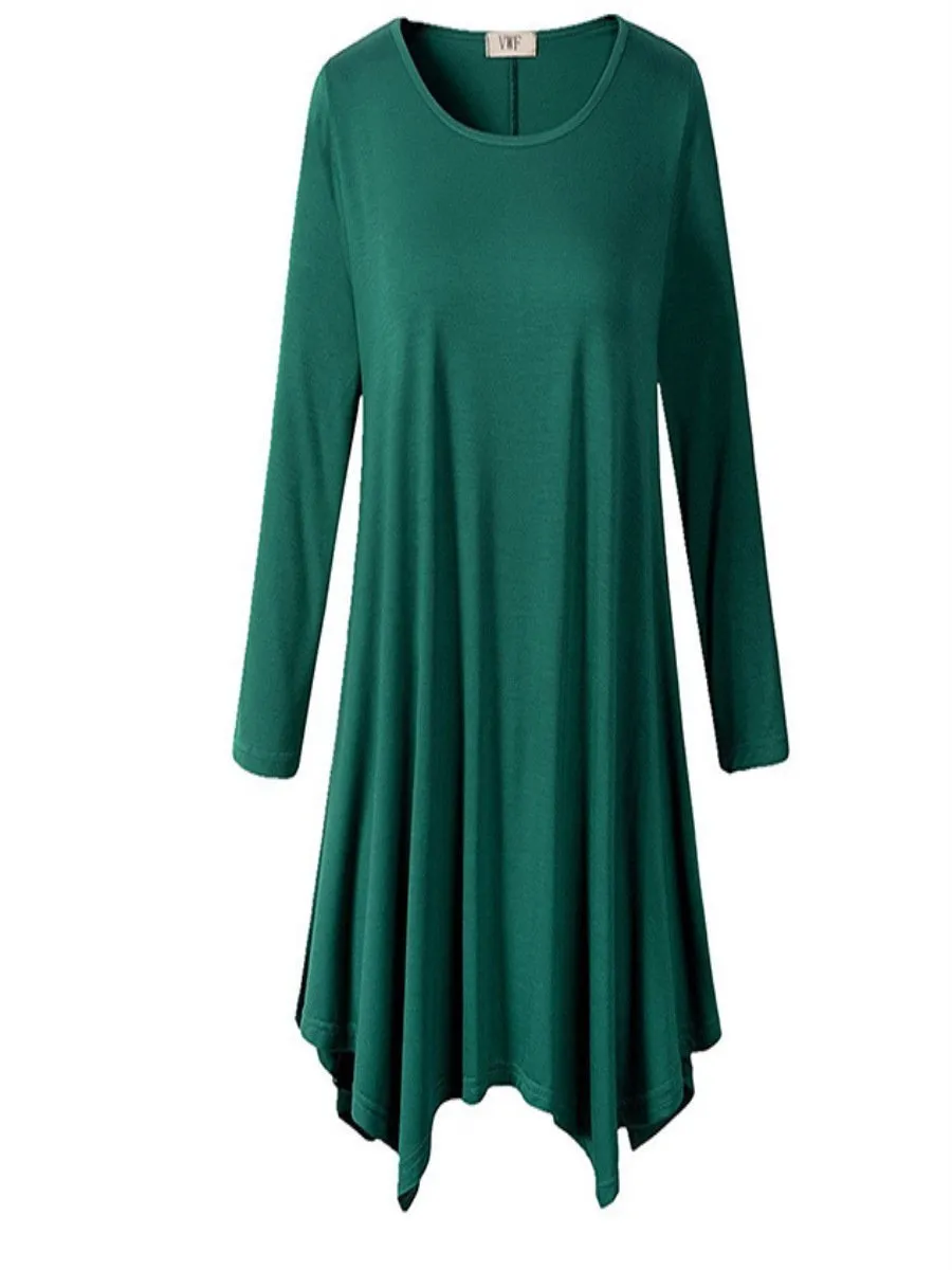 Asymmetrical Hem Sweater Dress