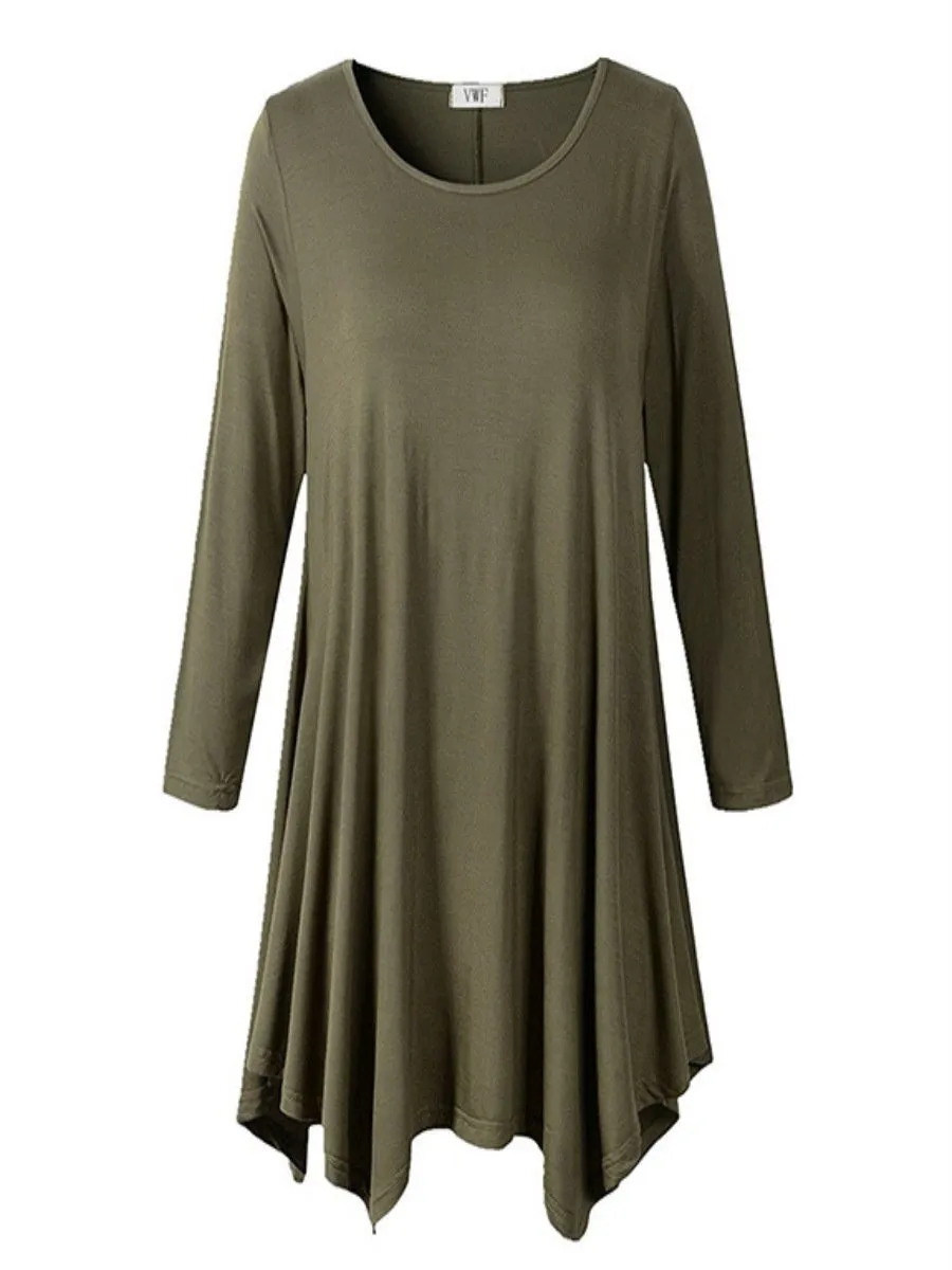 Asymmetrical Hem Sweater Dress