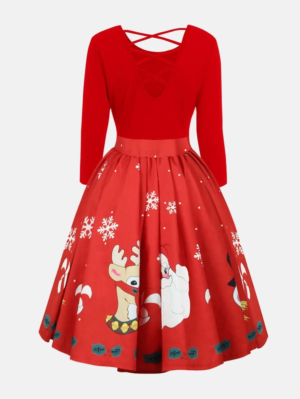 Black and Red Christmas Plus Size Dress