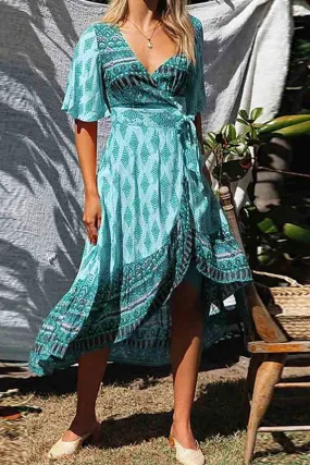 Bohemian Printed Midi Dress(3 colors)