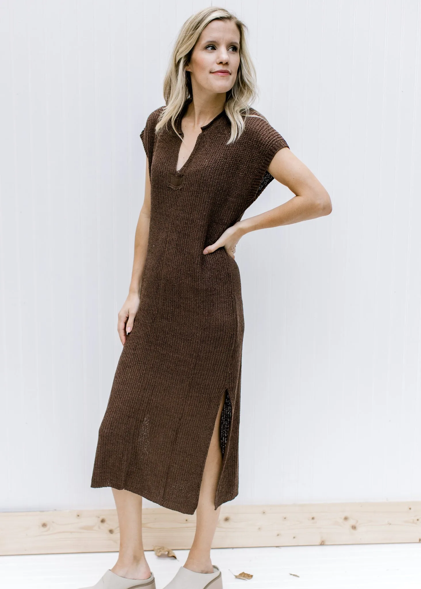 Brown Layer Me Sweater Dress