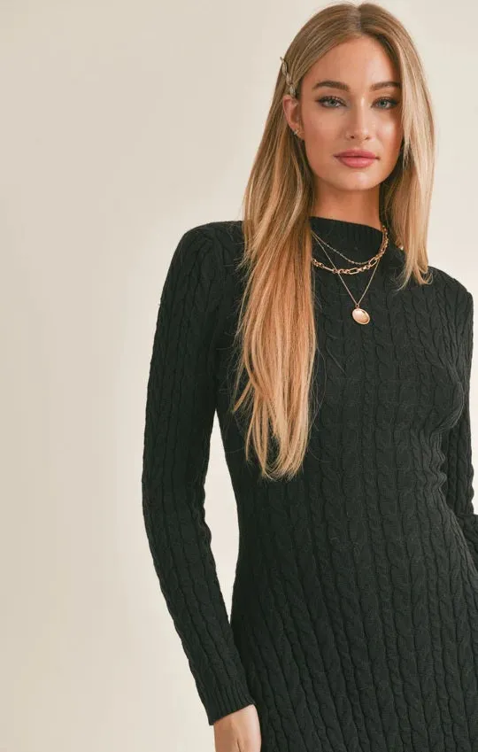 Cable Sweater Mini Dress