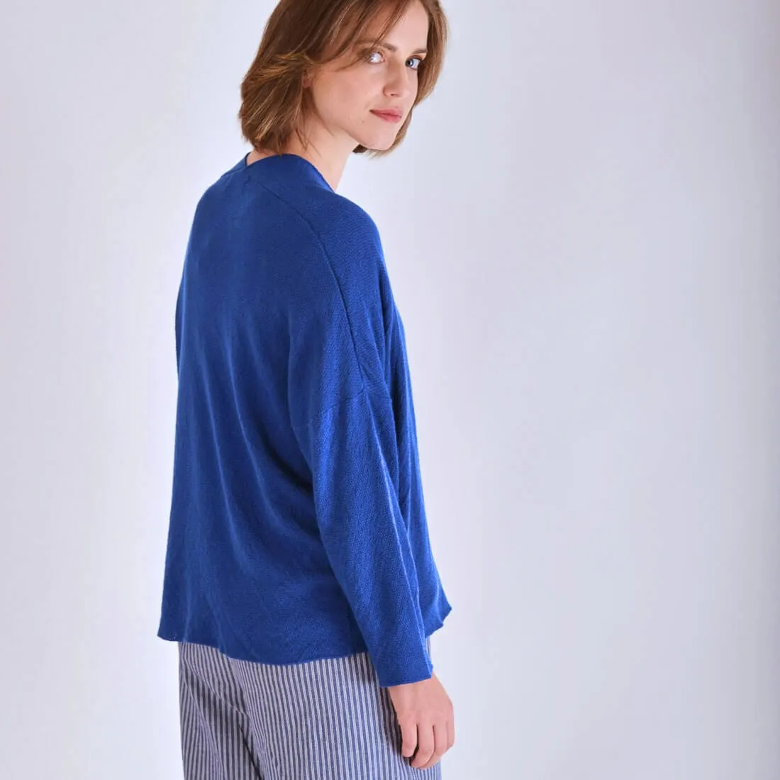 Cara Organic Cotton Cardigan | Cornflower