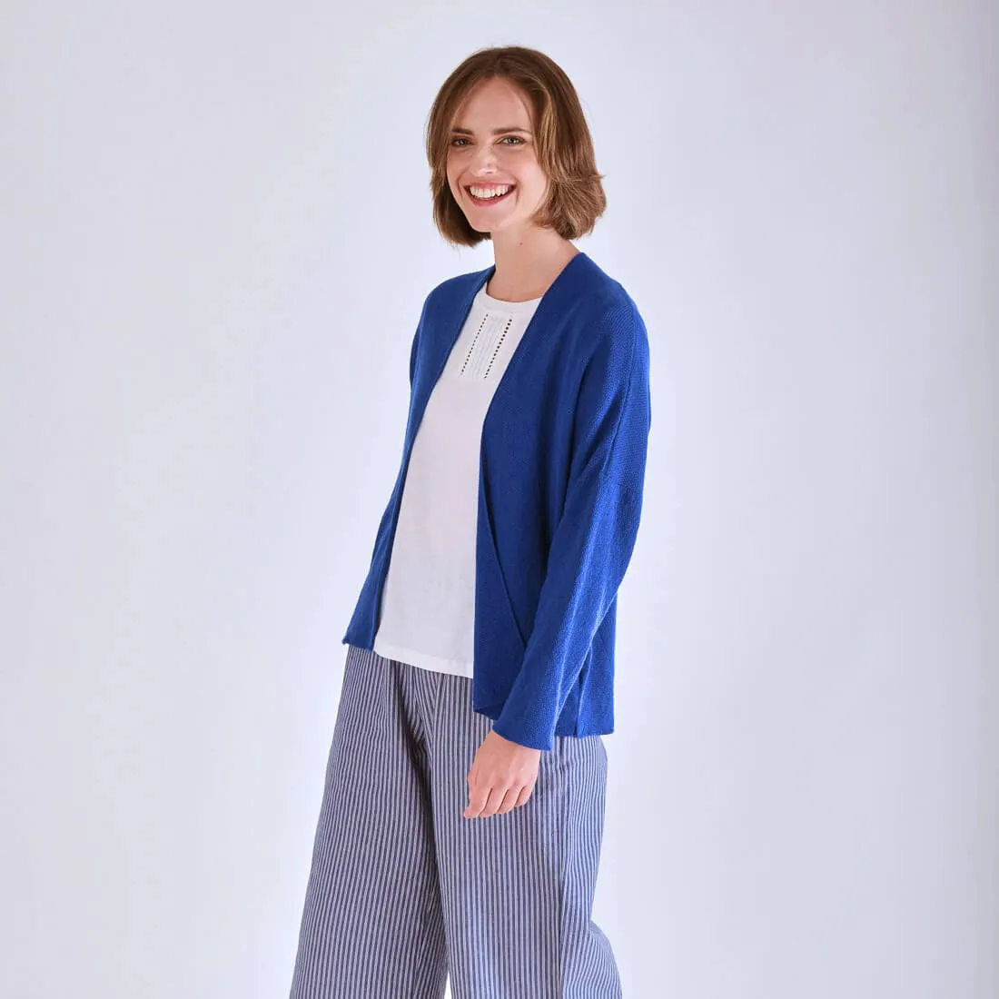 Cara Organic Cotton Cardigan | Cornflower