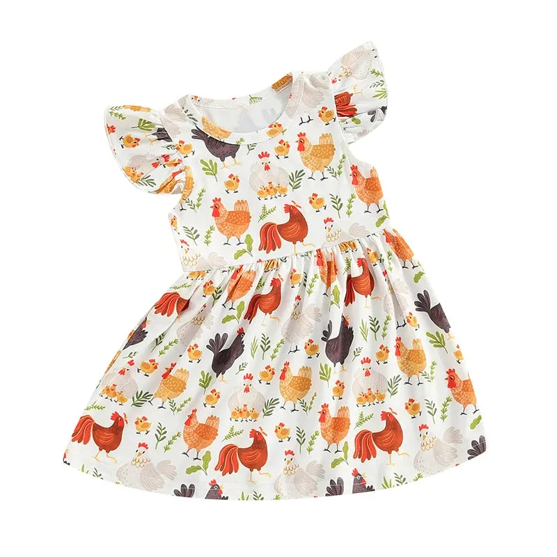 CHICKENS Ruffle Dress