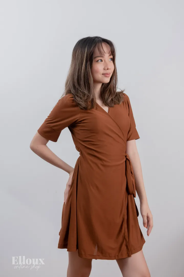 Choco Brown Sexy Wrap Dress