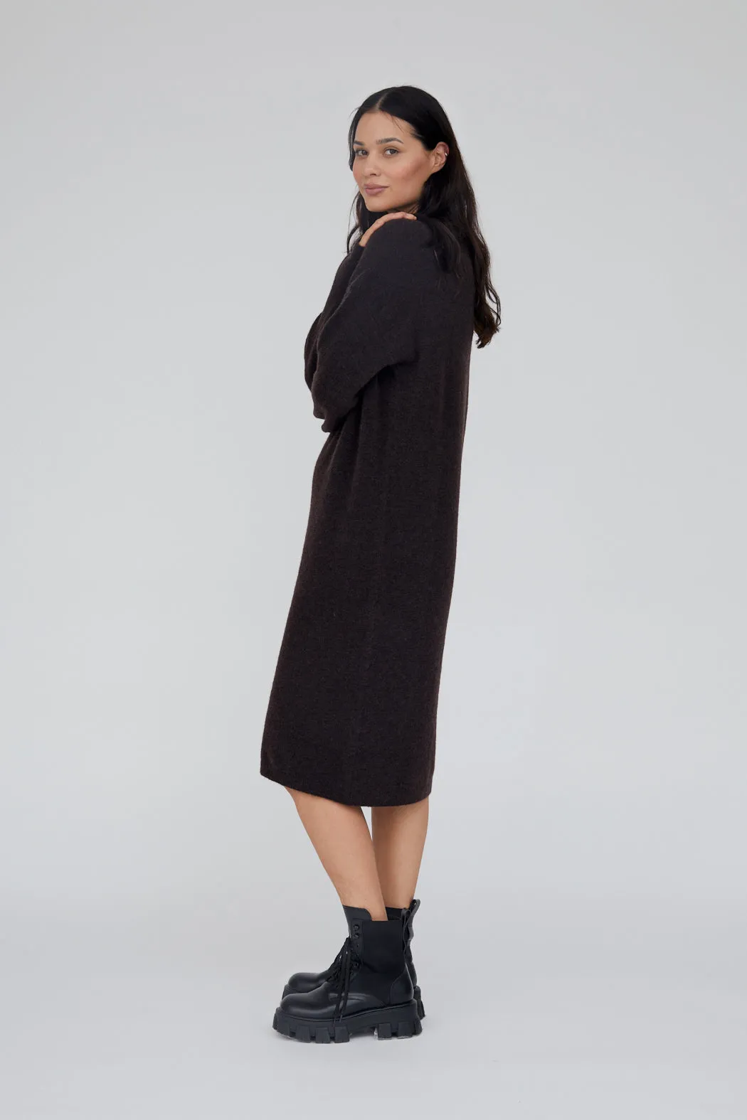 Claudine Long Dress - Chocolate Plum