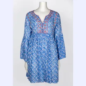 Embroidered Ikat Dress