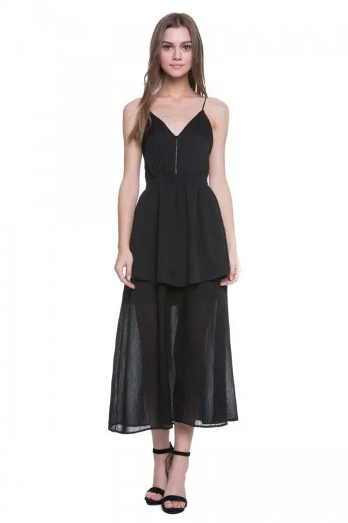 Endless Rose Strappy Maxi Dress Black