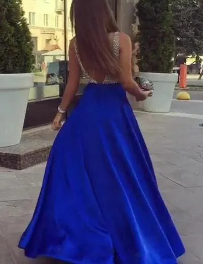 Fashion Prom Dress Beaded Top, Prom Dresses Long, Evening Dress, Formal Dress, Graduation School Party Gown, PC0476