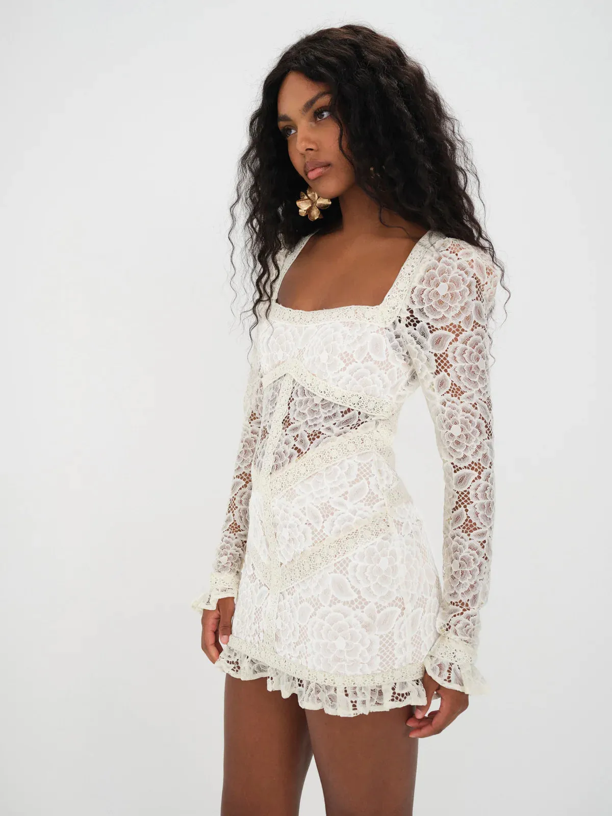 For Love & Lemons - Cleo Mini Dress - Ivory