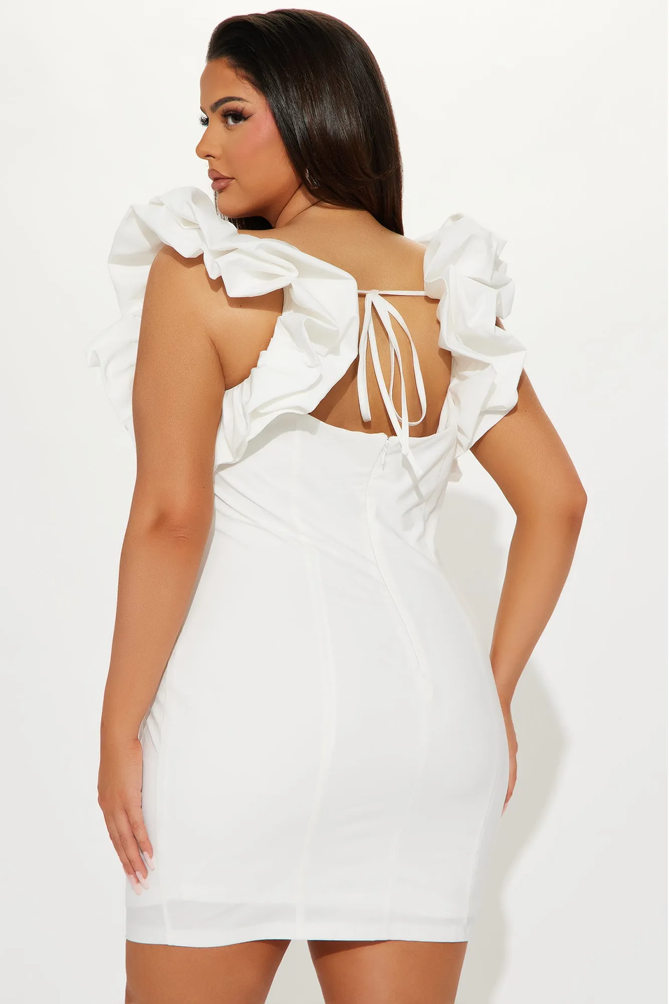 Forever Princess Ruffle Mini Dress - White