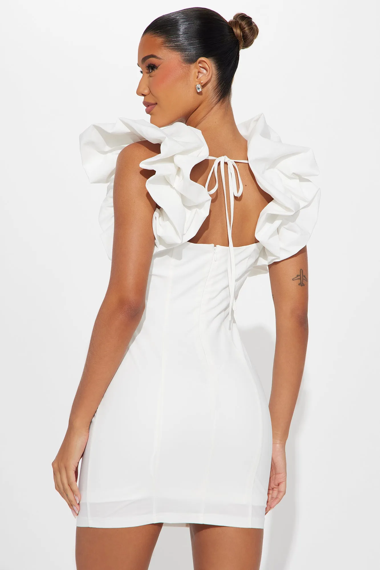 Forever Princess Ruffle Mini Dress - White