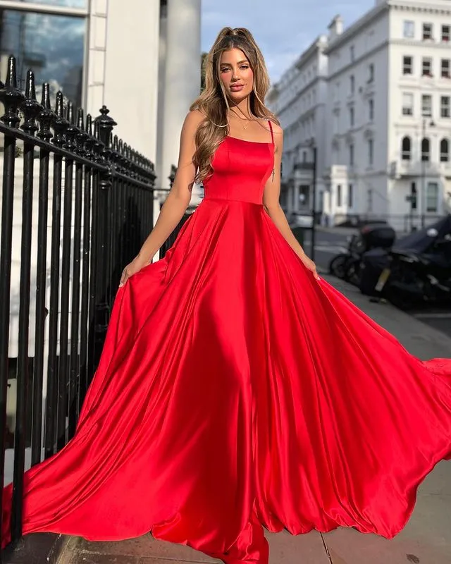 Gorgeous Red A Line Sleeveless Lace Up Prom Dresses