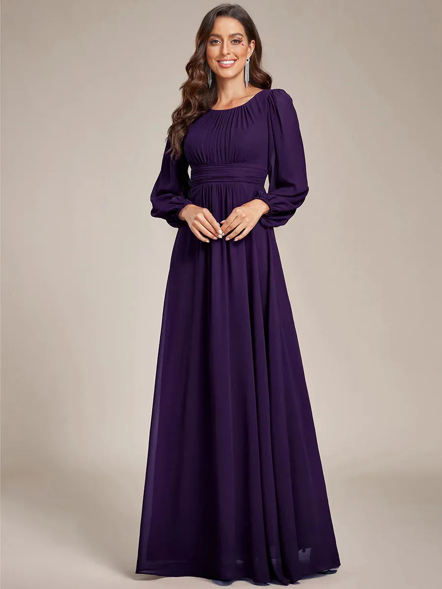 High Neck Long Sleeve Bridesmaid Dress