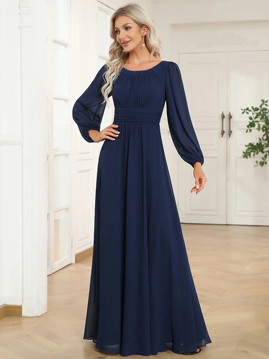 High Neck Long Sleeve Bridesmaid Dress