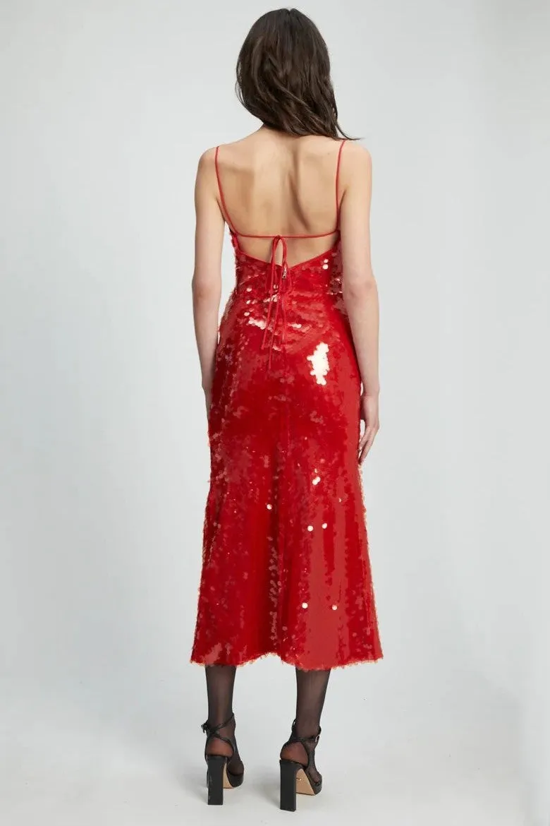 Karina Sequin Maxi Dress - Red