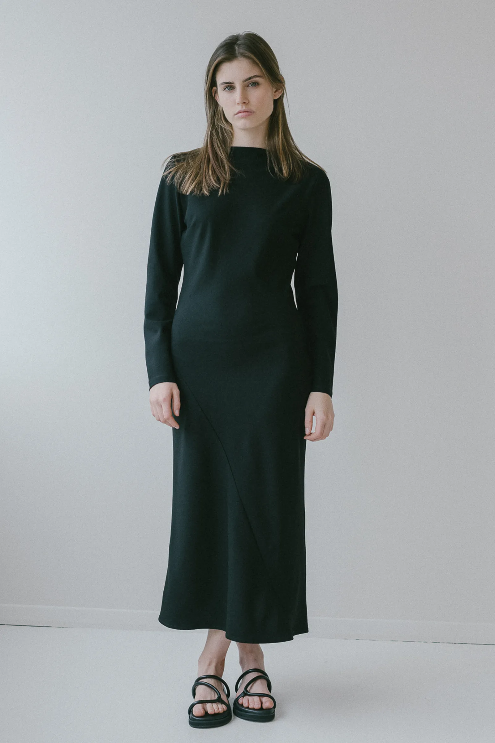 Kirby Long Sleeve Dress in Black