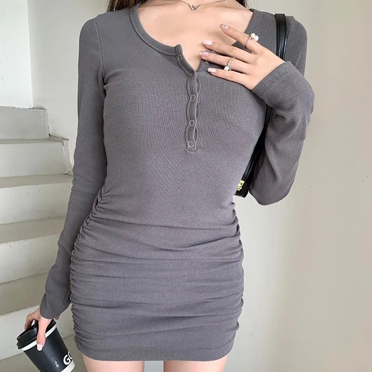 Knit Long-Sleeve Dress