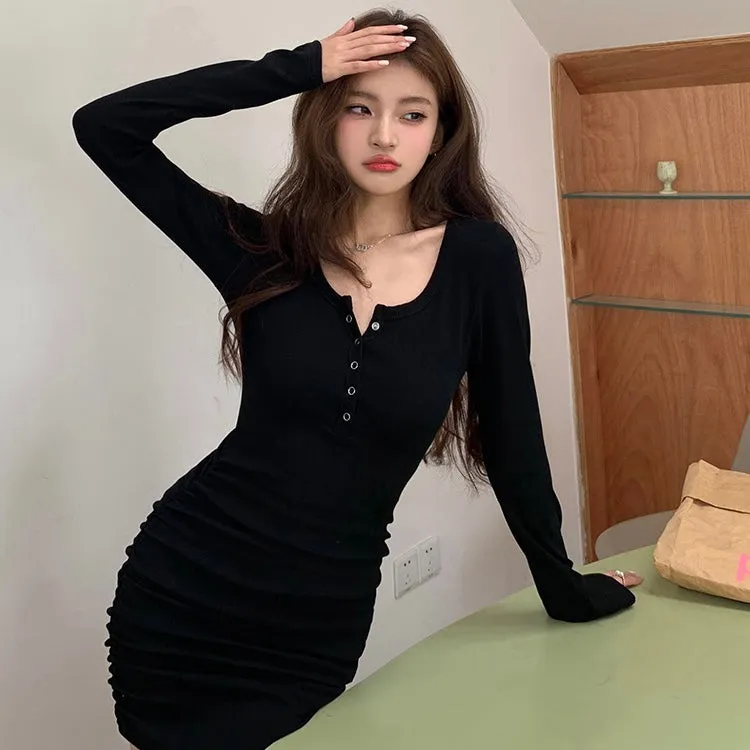 Knit Long-Sleeve Dress