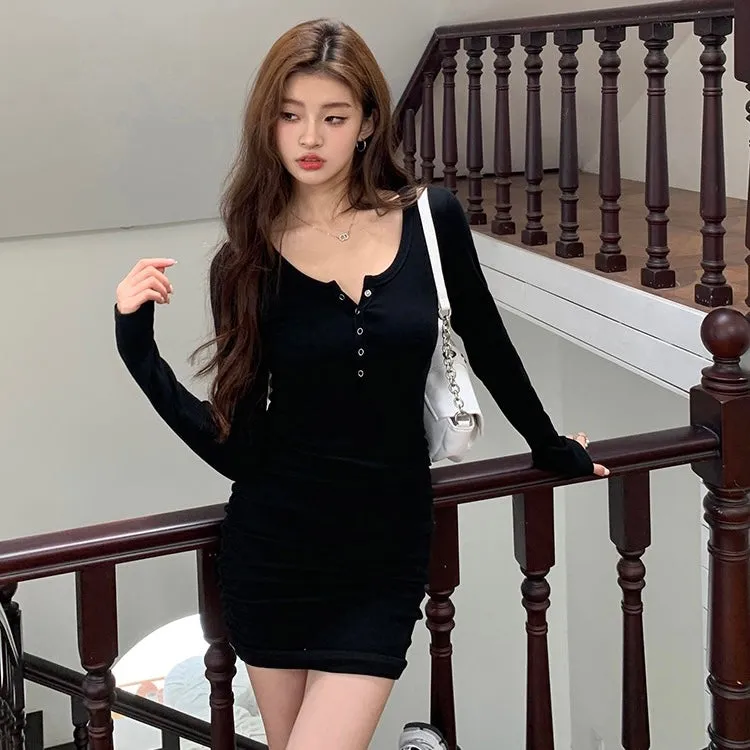 Knit Long-Sleeve Dress