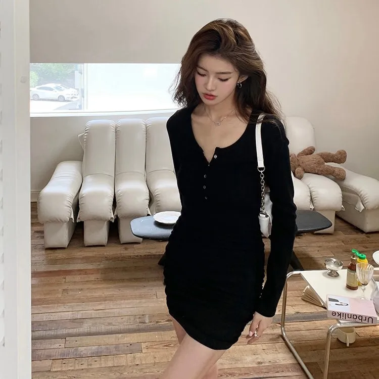 Knit Long-Sleeve Dress