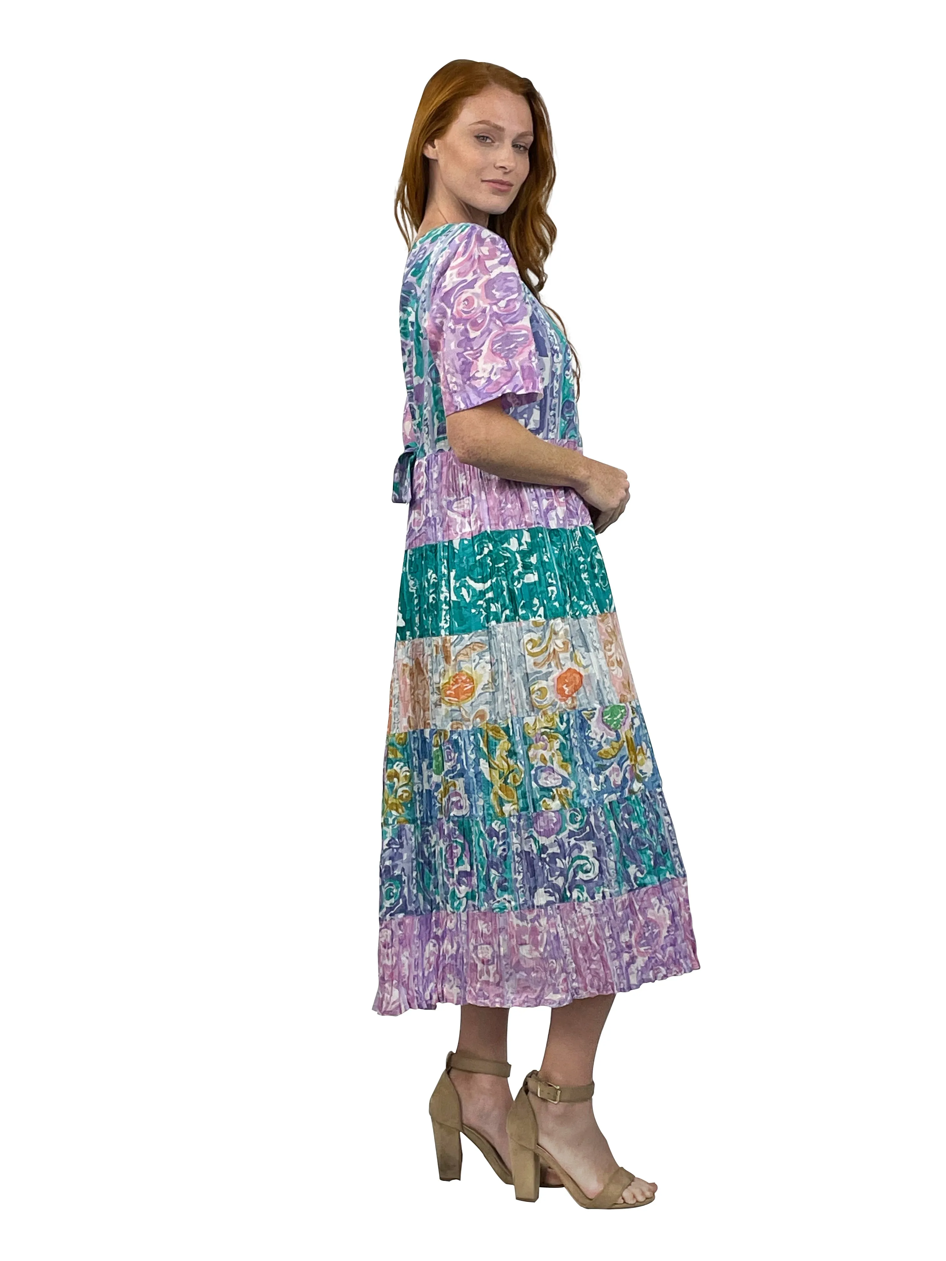 La Cera Cotton Voile Tiered Dress