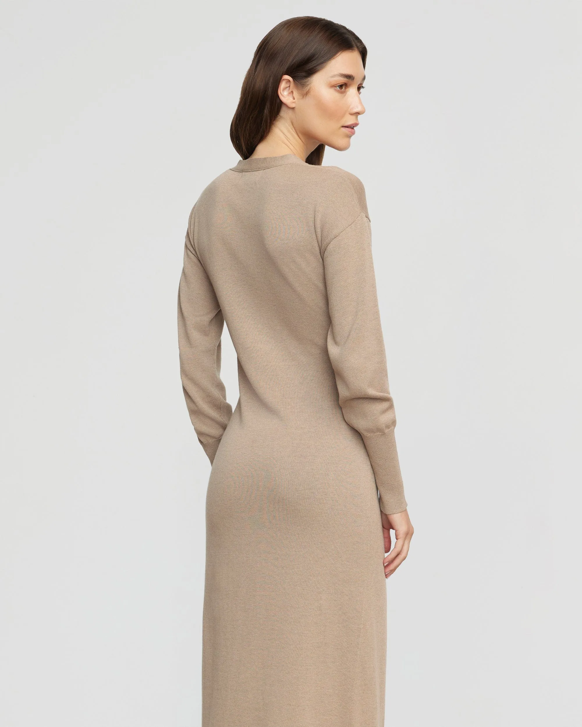 Linden Front-Wrap Sweater Dress