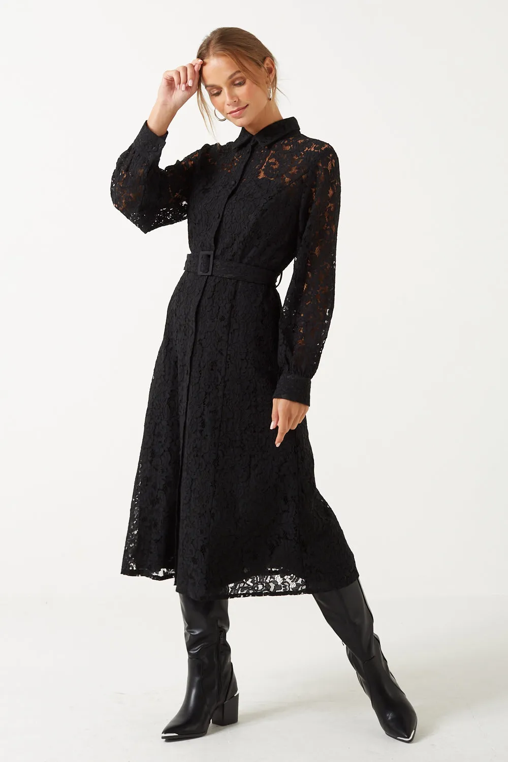 Marc Angelo Lace Shirt Dress