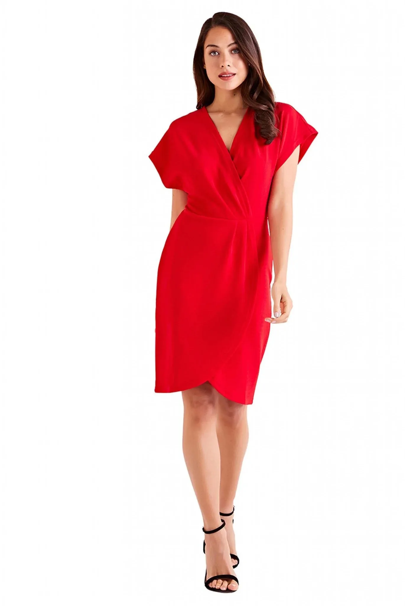 Mela London Red Wrap Front Dress