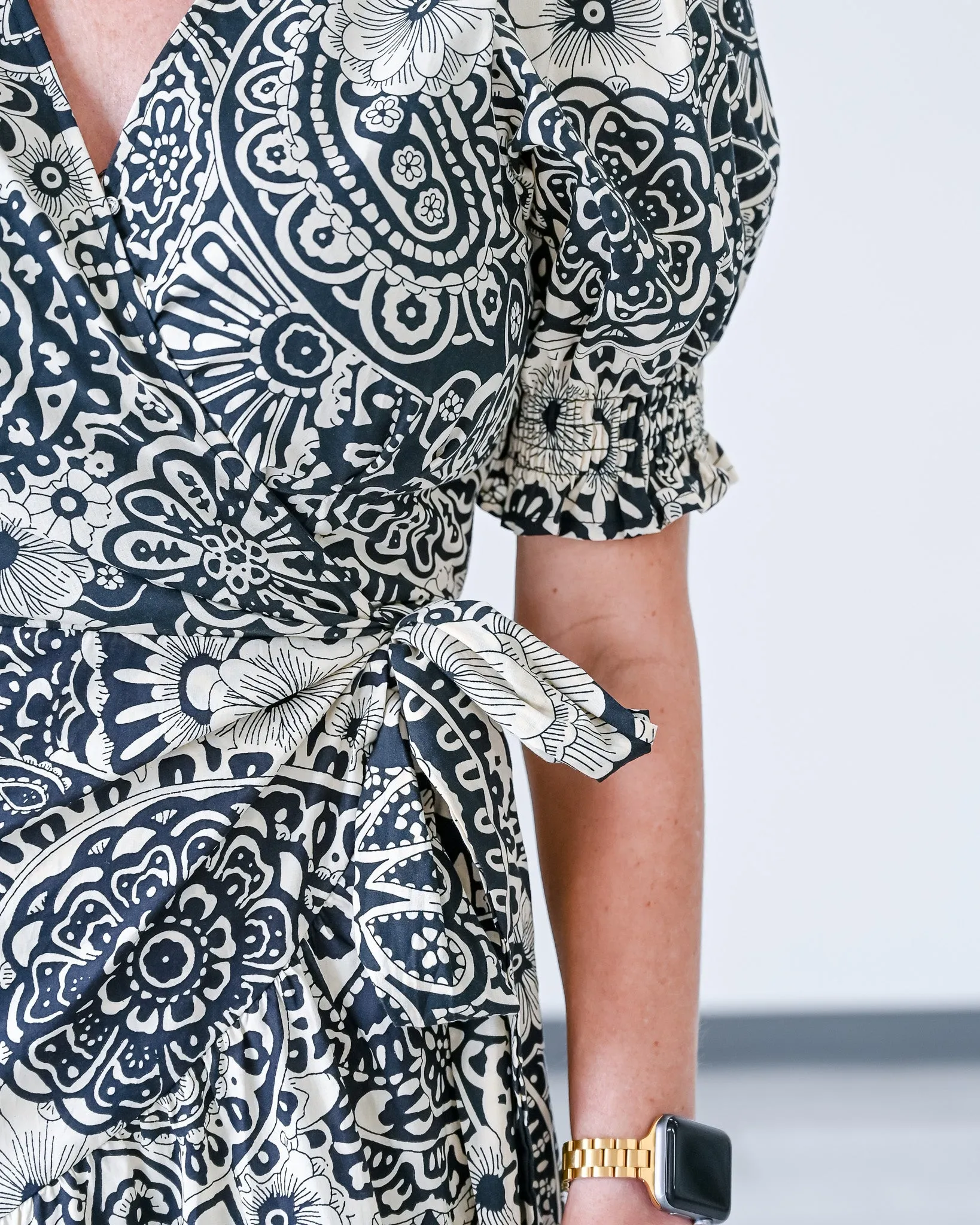 Midnight Floral Wrap Dress