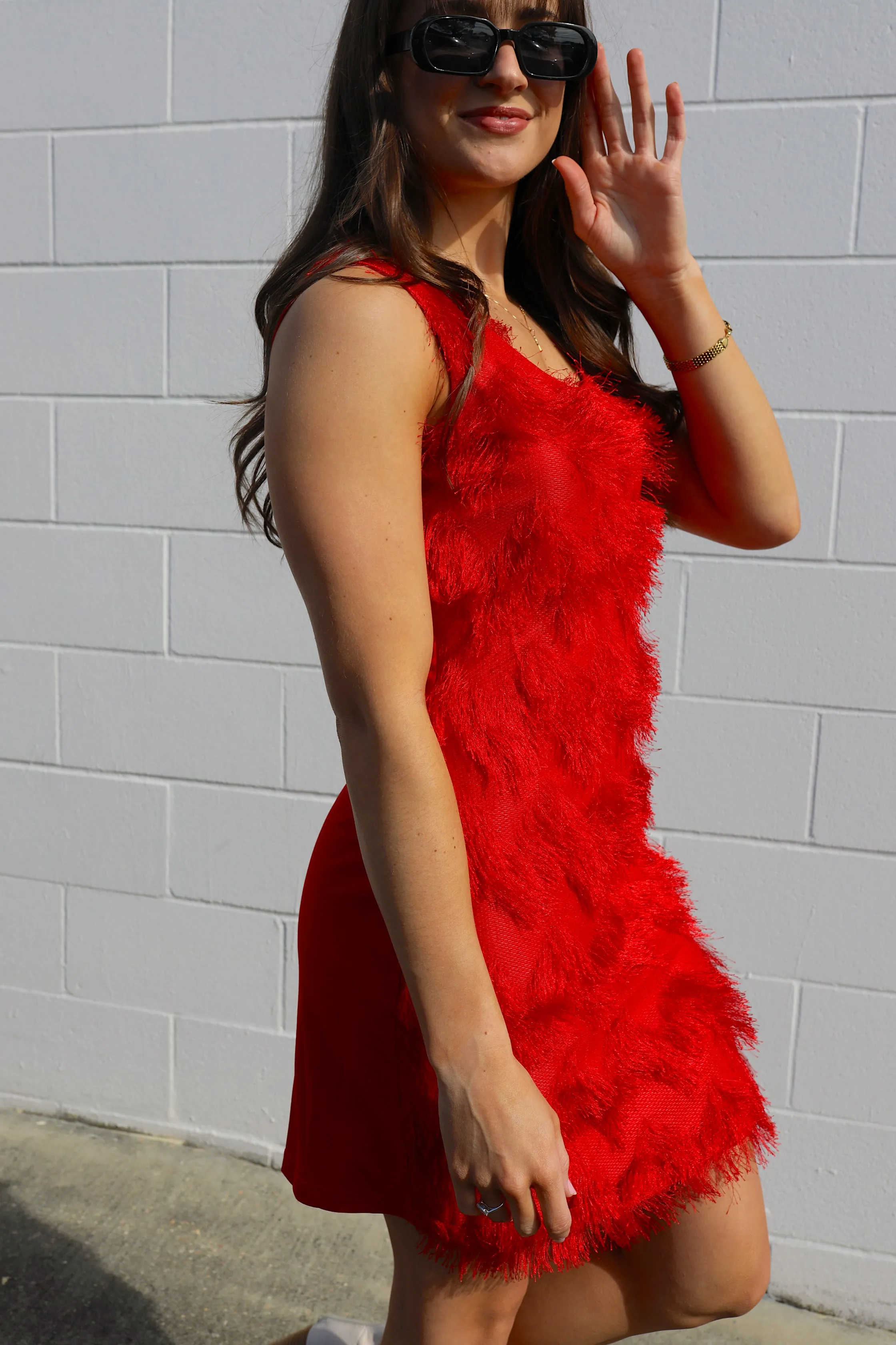 Miss Red Fringe Dress