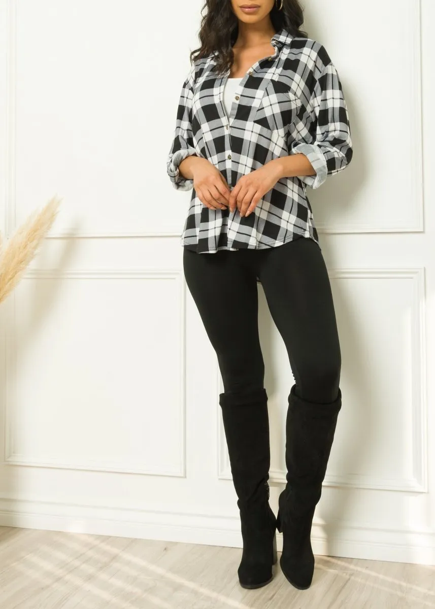 Oli Plaid Blouse Black/White