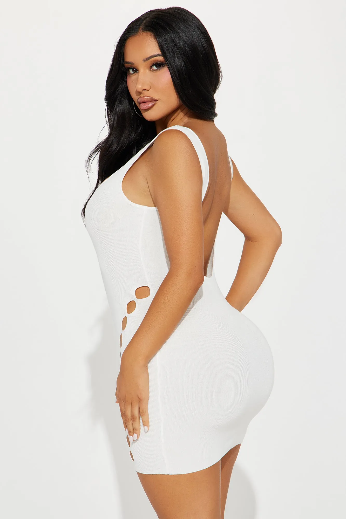 Ophira Sweater Micro Mini Dress - White