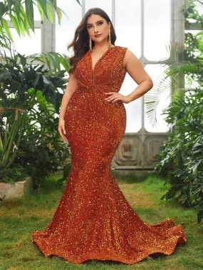 Orange Twist Sequin Dress