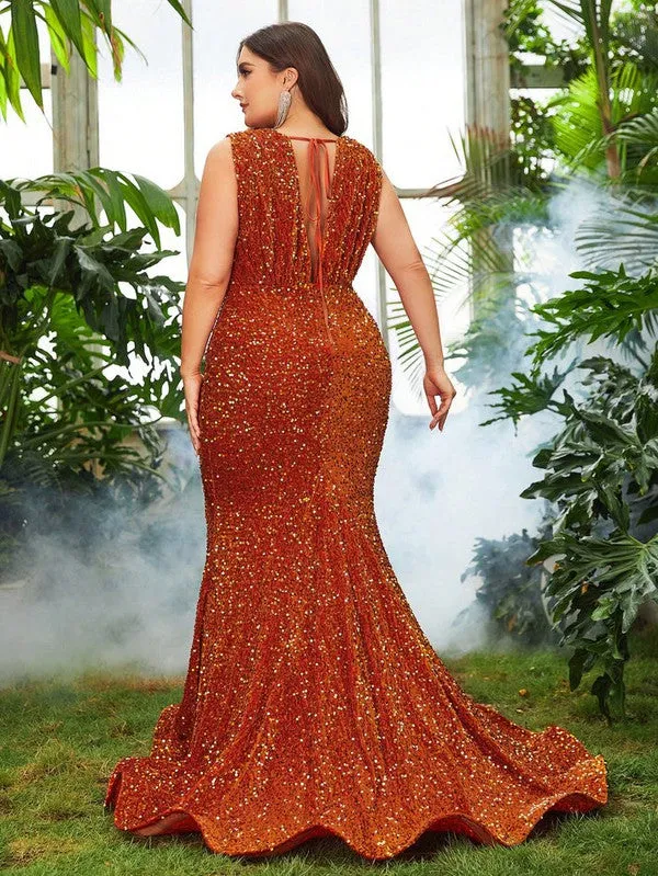 Orange Twist Sequin Dress