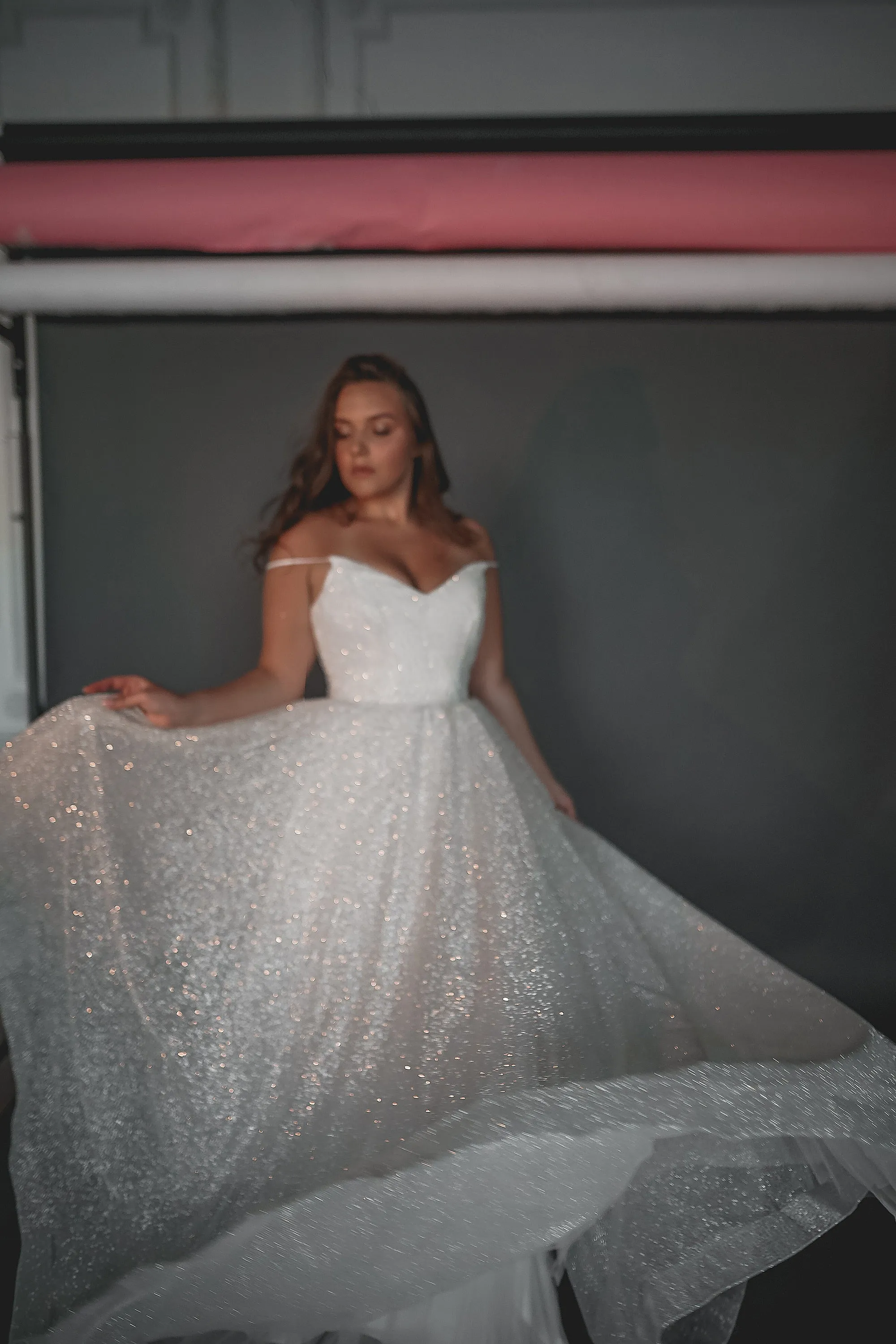 Plus Size Glitter Wedding Dress Heist