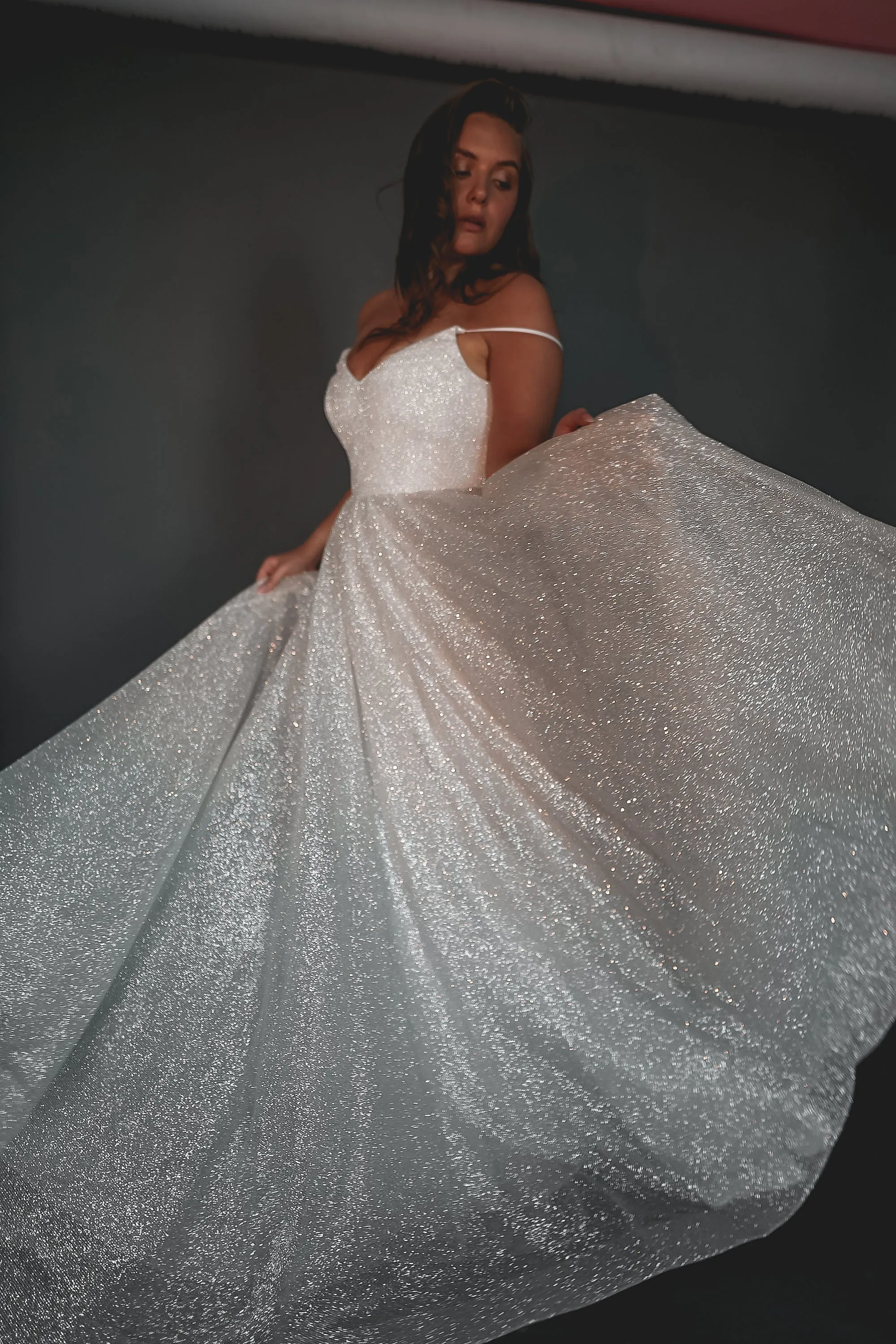 Plus Size Glitter Wedding Dress Heist