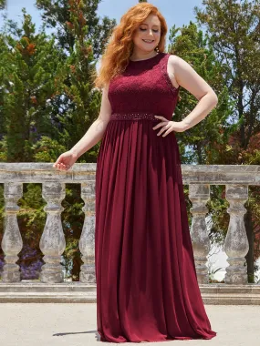 Robe de Soirée Grande Taille longue Taille Haute en Dentelle