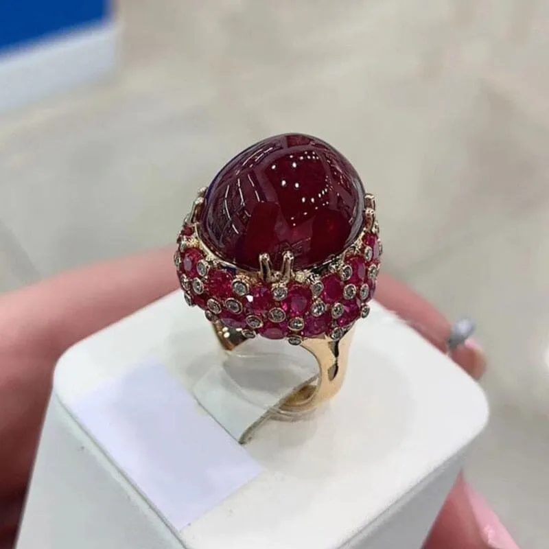 Ruby Cocktail Adjustable Ring