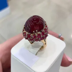 Ruby Cocktail Adjustable Ring